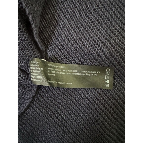 Eileen Fisher Blue‎ Organic Linen Lightweight Blouse Minimalistic Lagenlook S - Picture 7 of 7